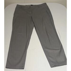 TALBOTS Relaxed Chino Pants Women Size 12 Stretch Grey Career Casual Flat Front